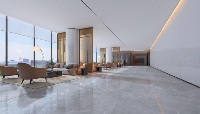 现代办公休息区3D模型下载